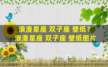 浪漫星座 双子座 壁纸？浪漫星座 双子座 壁纸图片